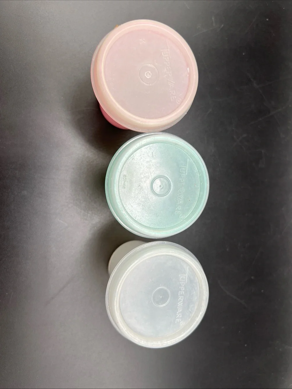 Tupperware Vintage Mini 2oz Pastel Midget Containers Set 3 Cups